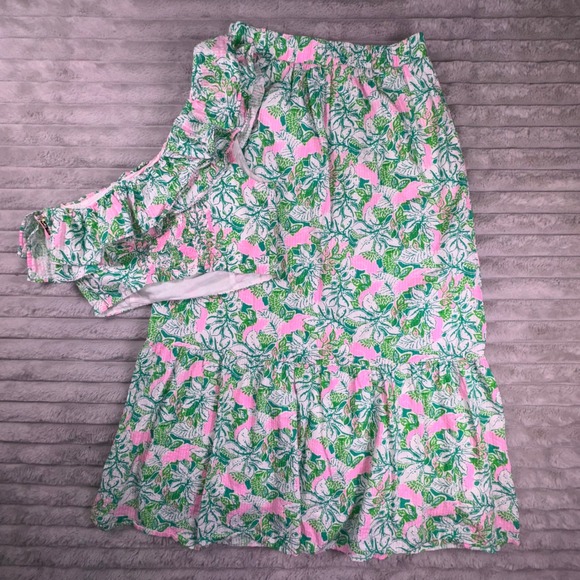 Lilly Pulitzer Dress Women's 4‎ Kasida Ruffle Set One Shoulder Top Maxi Skirt - Picture 16 of 16